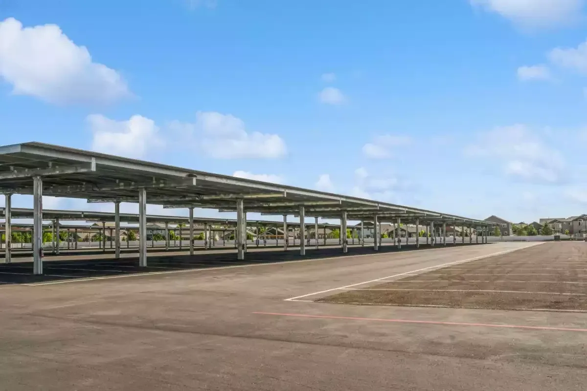 Covered and uncovered rv storage spaces.