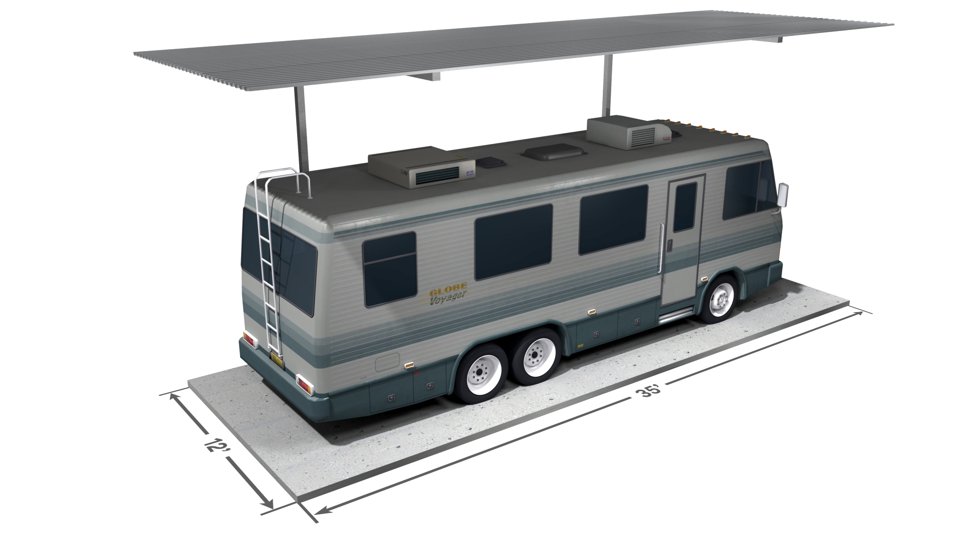 Covered Parking Space for RV and Boat.