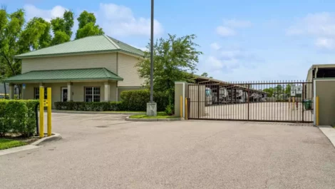 Front office with gate at Plantation road.