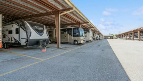 Covered RV Storage spaces.