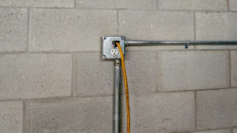 Power outlet on building.