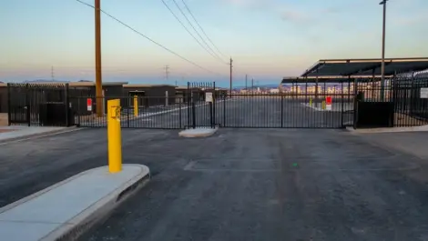 Keypad and gated entrance at facility.