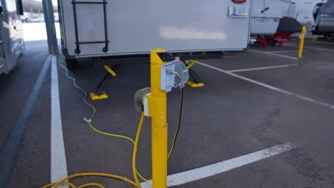 Cable extension plugged into RV.